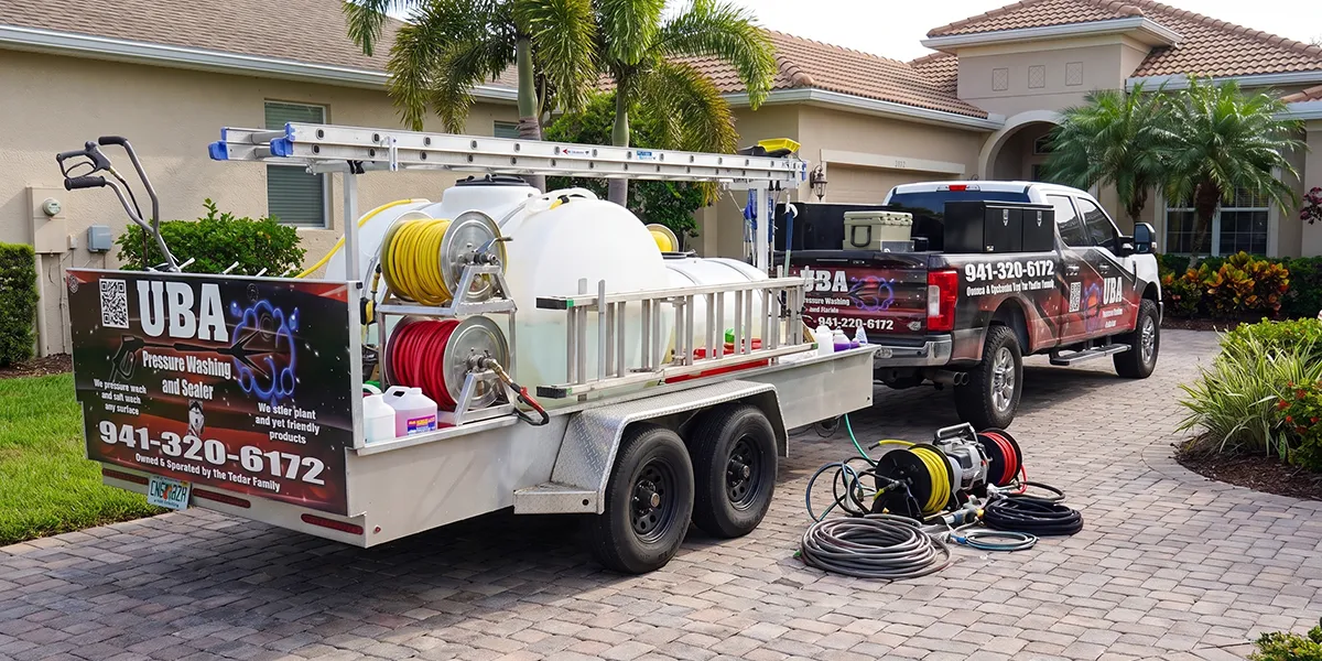 UBA soft wash roof cleaning equipment compared to generic pressure washing in Bradenton