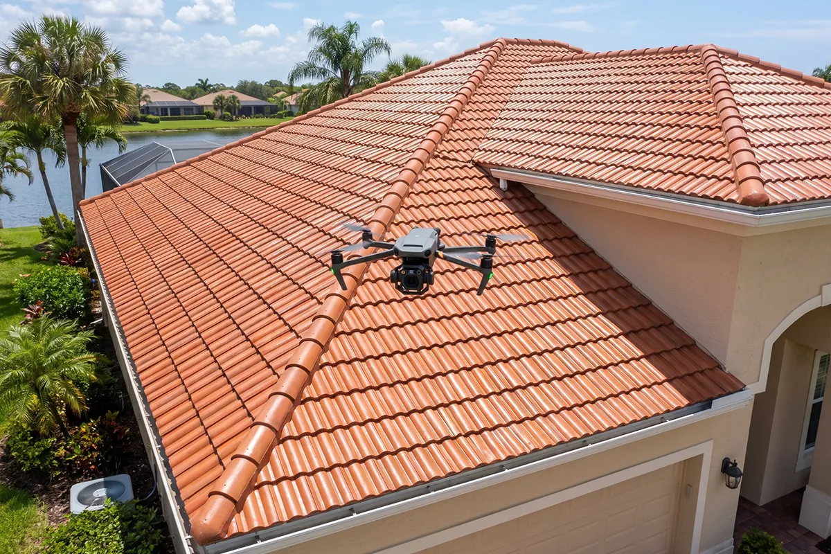 Water beading on a HydroLock sealed tile roof with the 5-year written guarantee