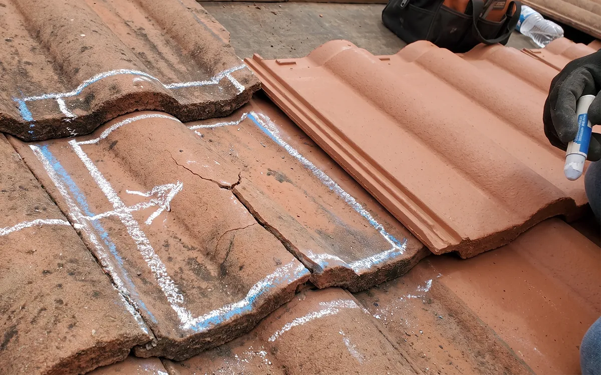 Partial tile roof repair section on a Florida home under the 25 percent rule